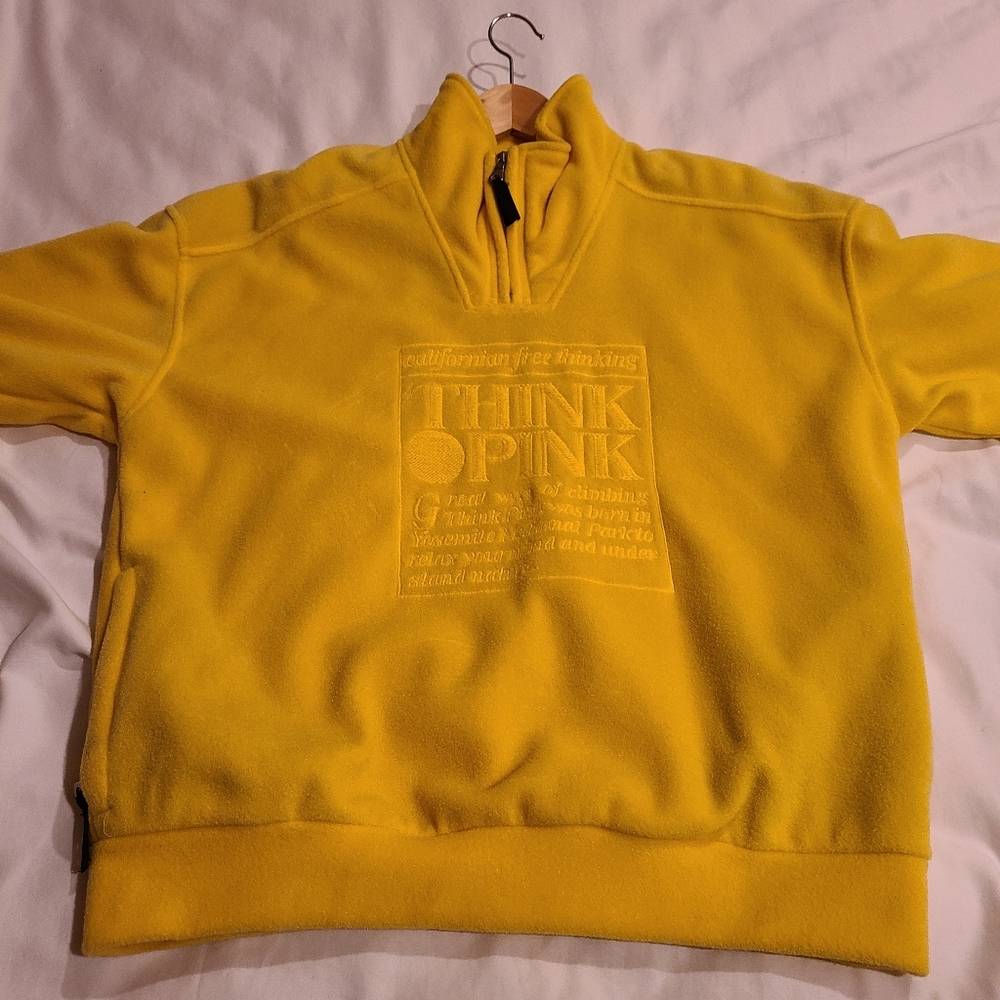 Think Pink Men's Pullover quarter zip sweatshirt